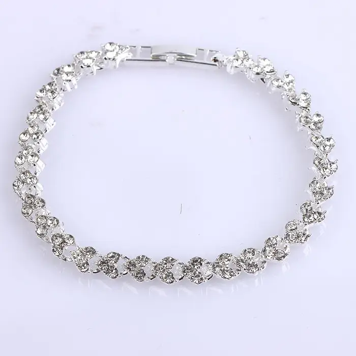 South Moon Bracciale Terapia Magnetica Perline Cura della Salute Magnetico Sottile Gioielli Cristallo da Donna argento