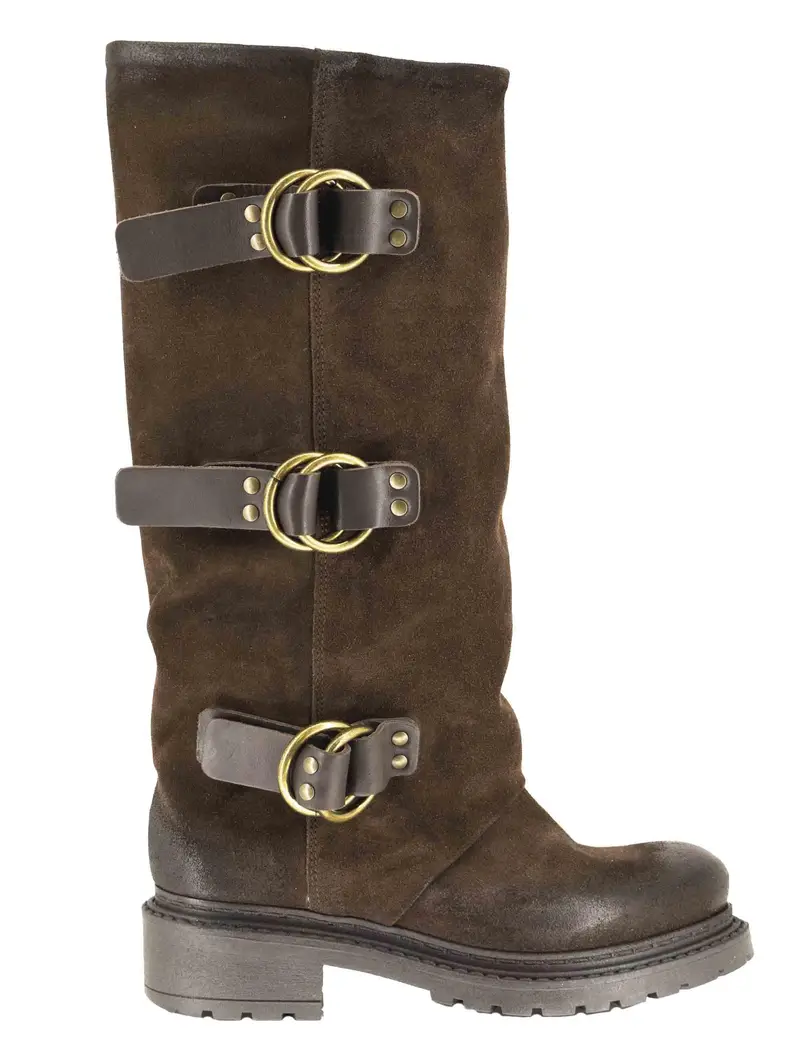 Spatarella Anfibi in camoscio marrone ingrassato Donna SPMA2460 014