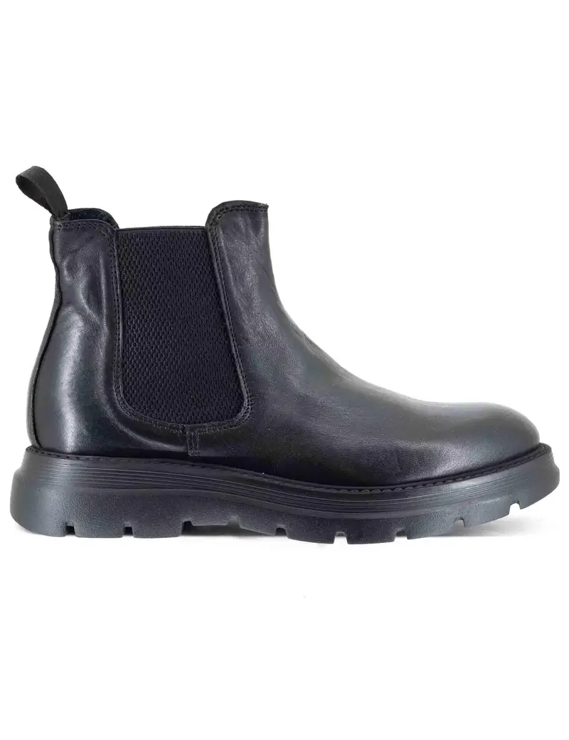 Spatarella Chelsea boot in pelle nera con suola alta Uomo SP2052G 001