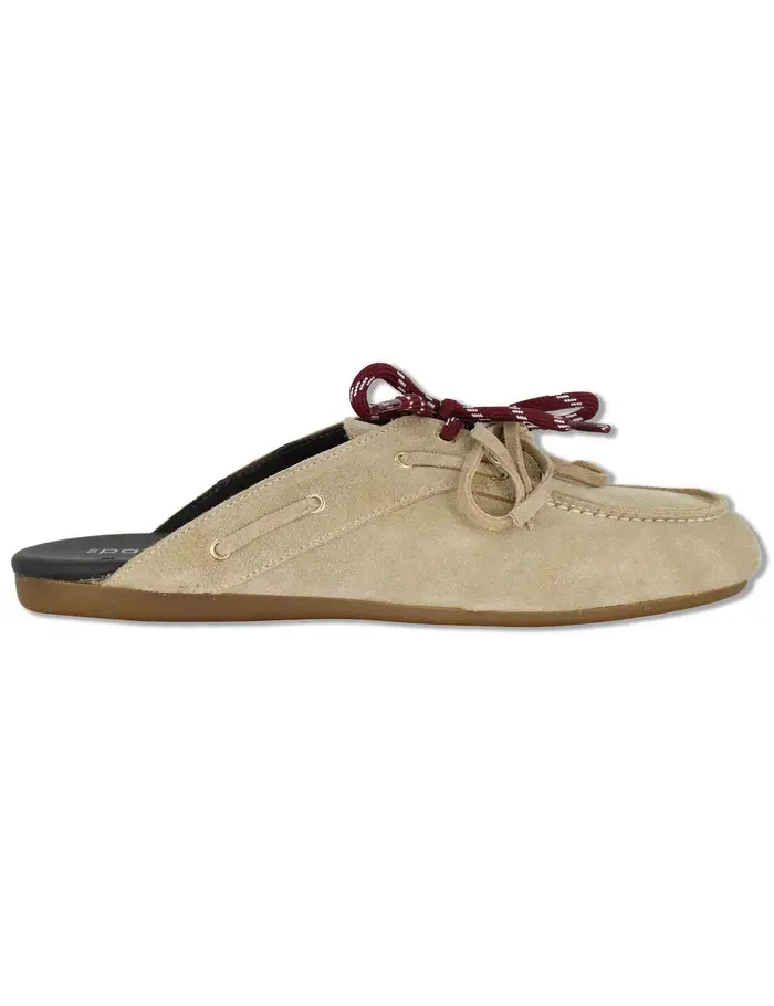 Spatarella Mule in camsocio beige con doppi lacci Donna SP91 016