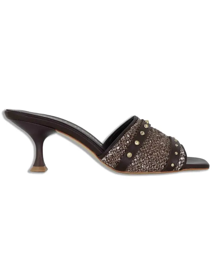 Spatarella Sandali Boho-Chic in camoscio marrone con borchie Donna SP261402 014