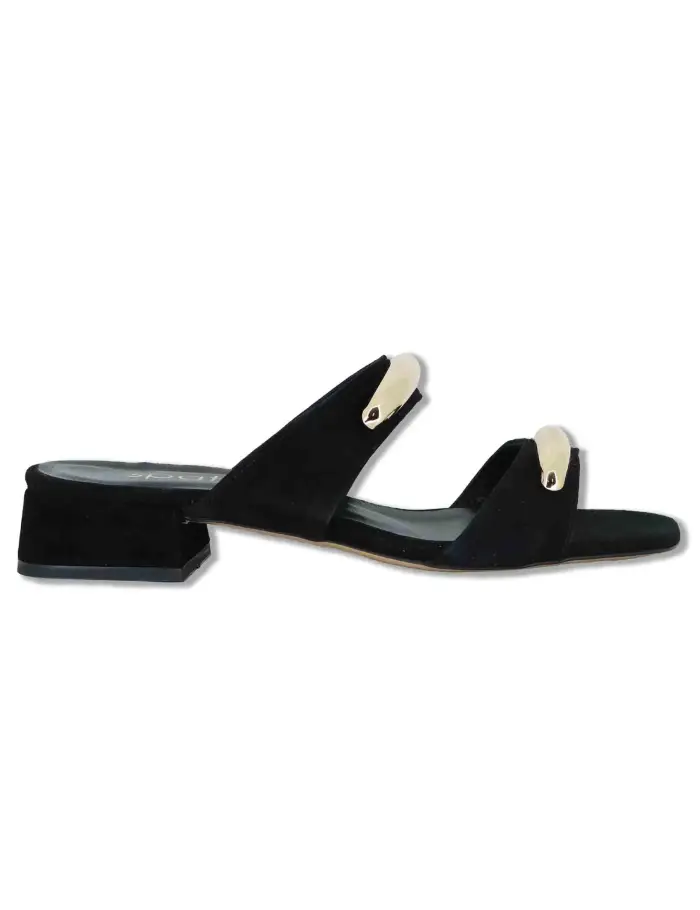 Spatarella Sandali Double Glam in camoscio nero Donna SP261528 001