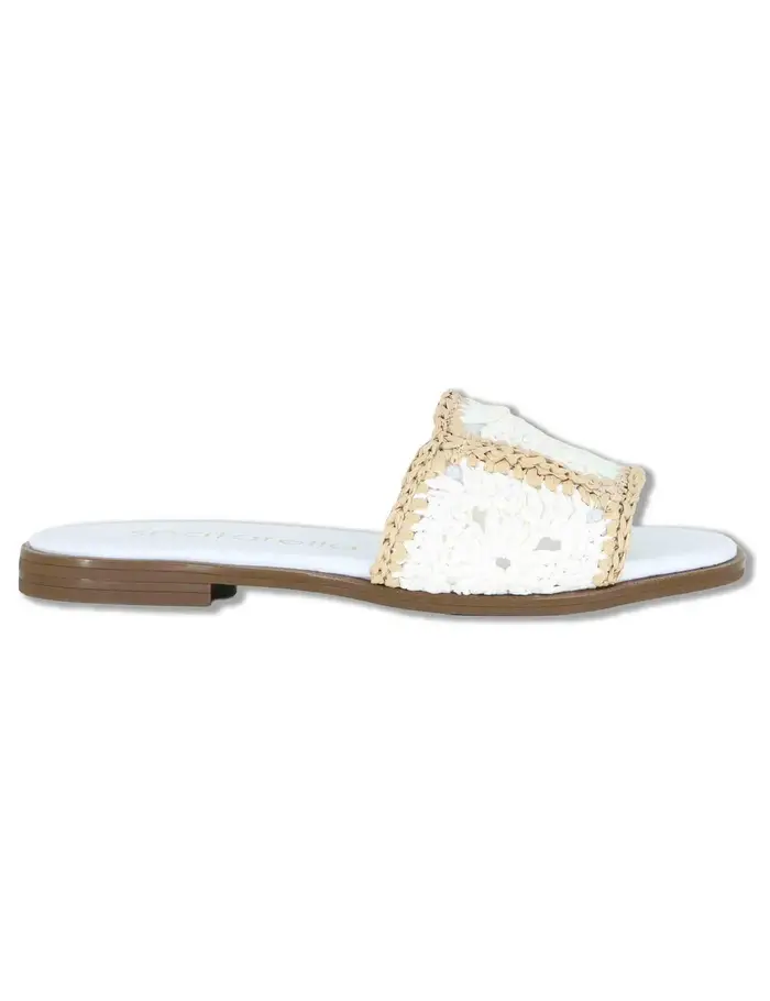 Spatarella Sandali flat in rafia naturale bianca Donna SP261579 100