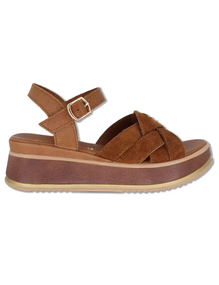 Spatarella Sandali in camoscio cuoio con cinturino alla caviglia Donna SP261325 014
