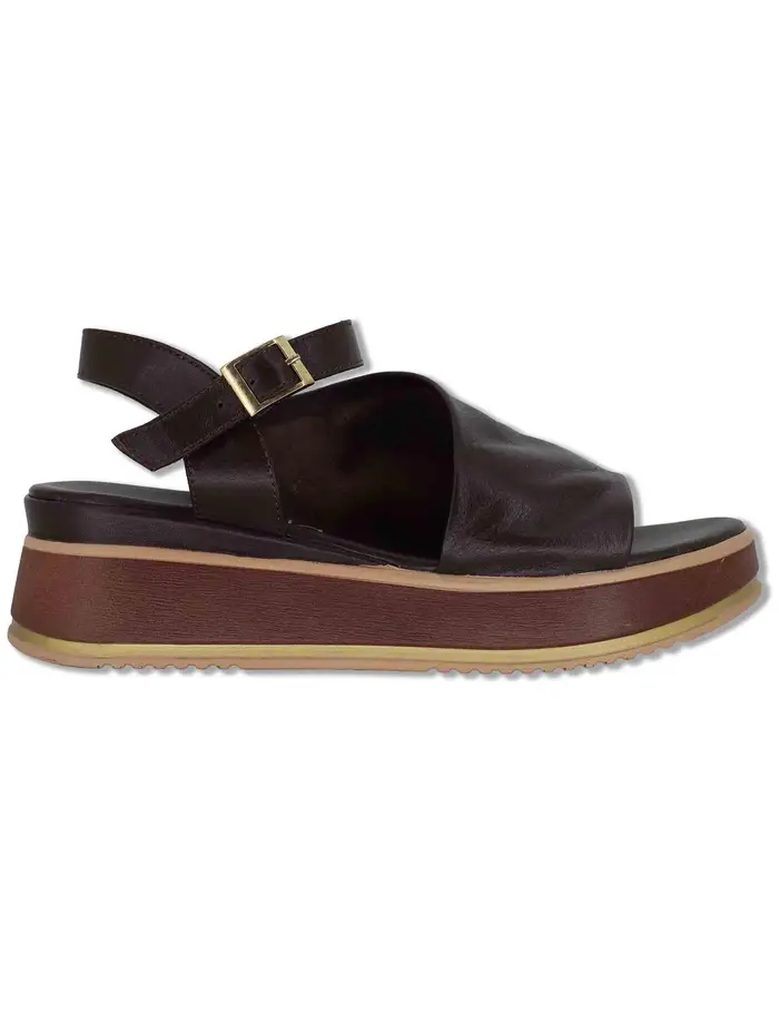 Spatarella Sandali Soft Oblique in pelle marrone Donna SP230935 029