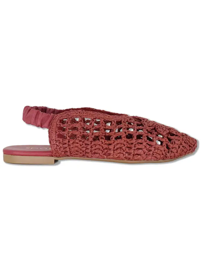 Sligback in rafia rossa con cinturino in pelle Donna SP251425 016