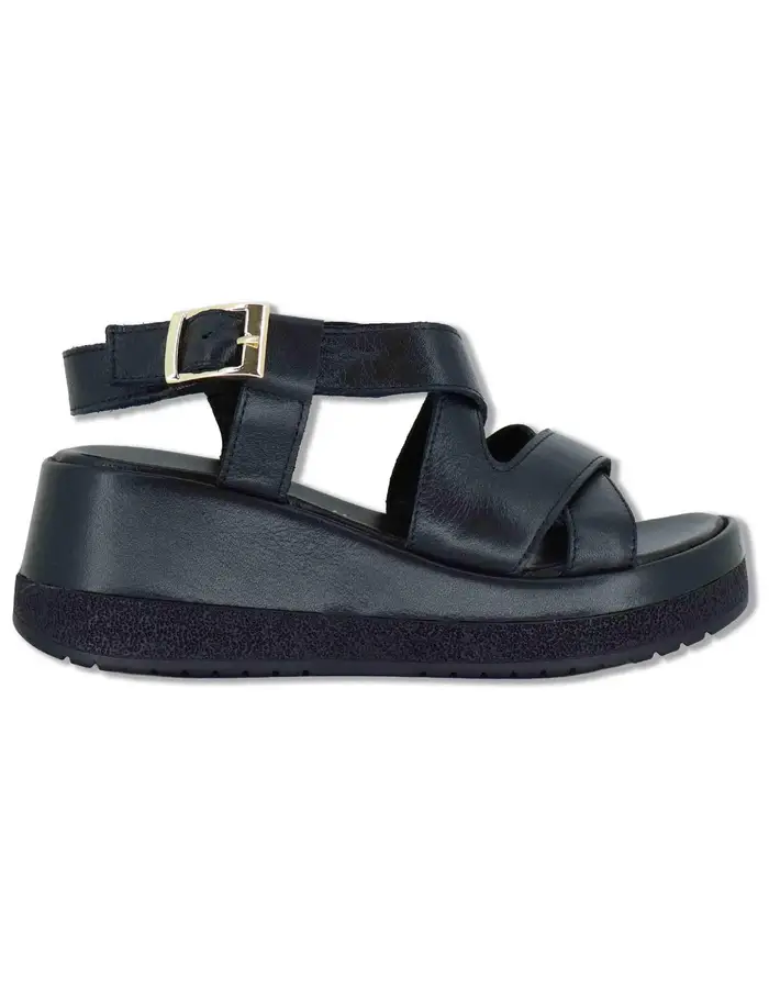 Spatarella Slingback platform in pelle nera Donna SP261354 001