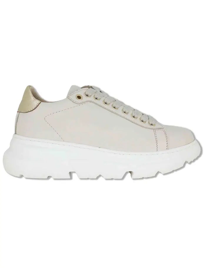 Spatarella Sneakers in pelle off white con suola alta Donna SP60170 300