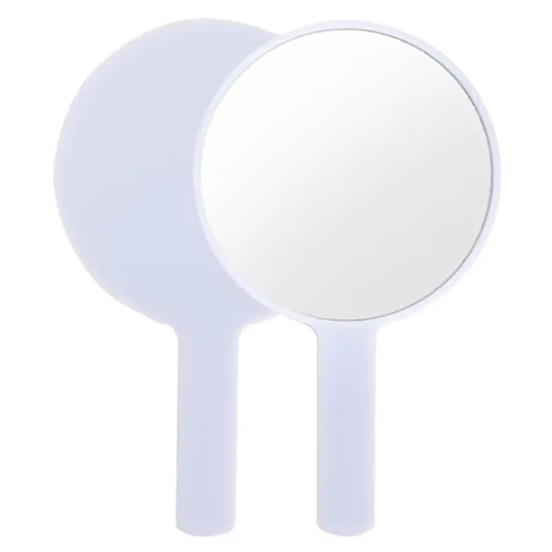 Naapesi Specchio con Manico, Specchio Portatile Professionale, Specchio Barbiere con Comoda Maniglia, Specchio Cosmetico Forma Rotonda,