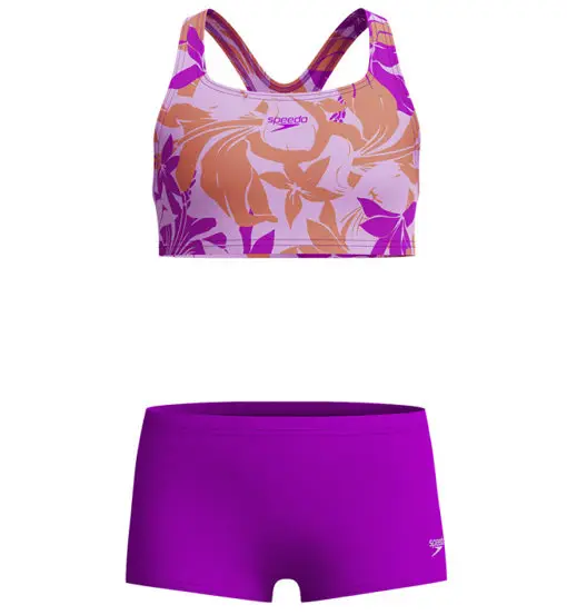 Speedo Allover 2PC Boyleg - costume - ragazza Violet