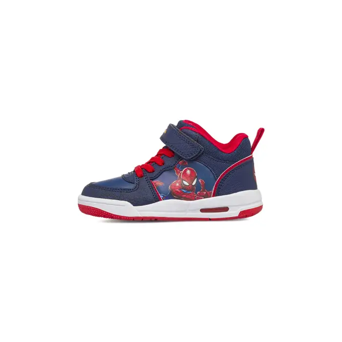 SPIDERMAN Sneakers cartoon blu da bambino con chiusura a strappo e stampa laterale