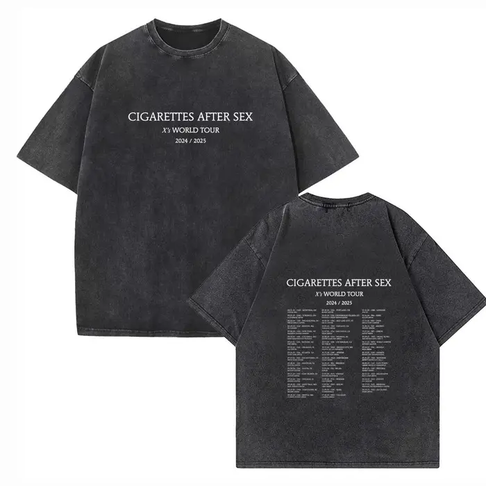 Cigarettes After Sex Tour Mondiale di X Vintage Harajuku Estate Regalo per Fan di Musica Magliette a Maniche Corte in Cotone Girocollo Casual Unisex 3XL