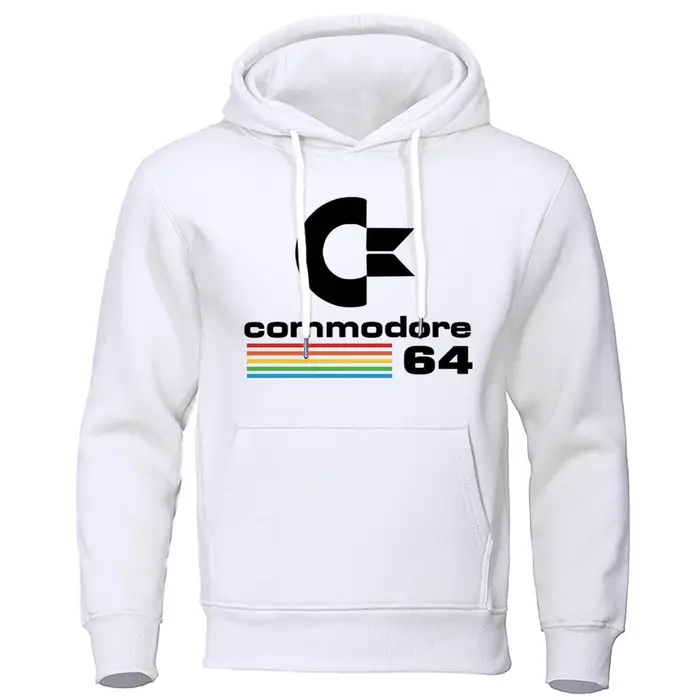 Tuta da Uomo Comoda Autunno Inverno Felpe con Cappuccio Commodore 64 Abbigliamento Cool Maniche Lunghe L