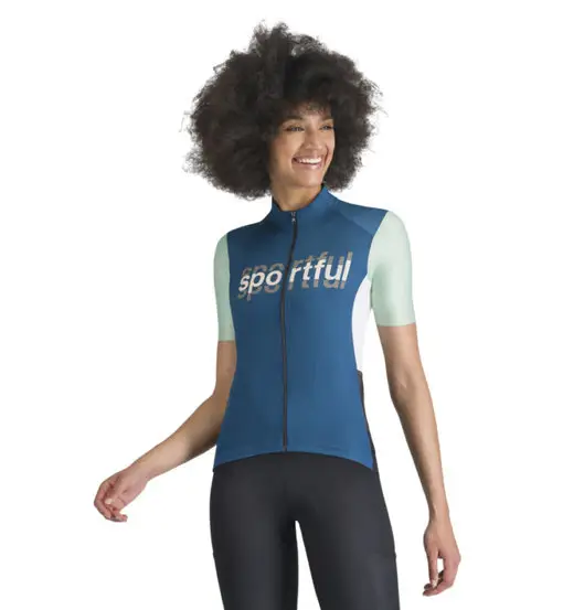 Sportful Supergiara Logo W - maglia ciclismo - donna Blue