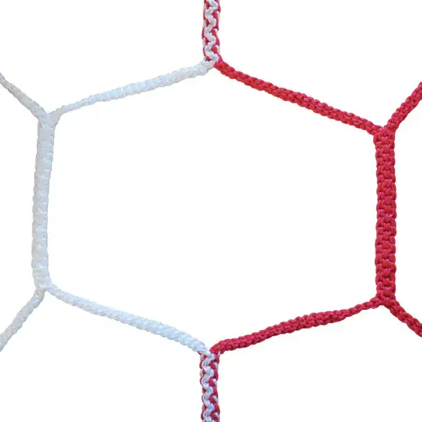 Sporti Coppia di reti europee da calcio a 11 con rete intrecciata da 4 mm e 120 nidi d ape PP Blanc