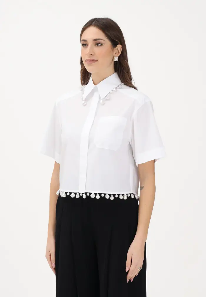 SPORTMAX Camicia a manica corta SPXCOGNAC bianca da donna