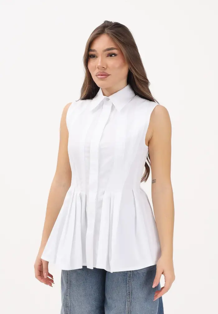 SPORTMAX Camicia smanicata SPXCERTOSA bianca da donna