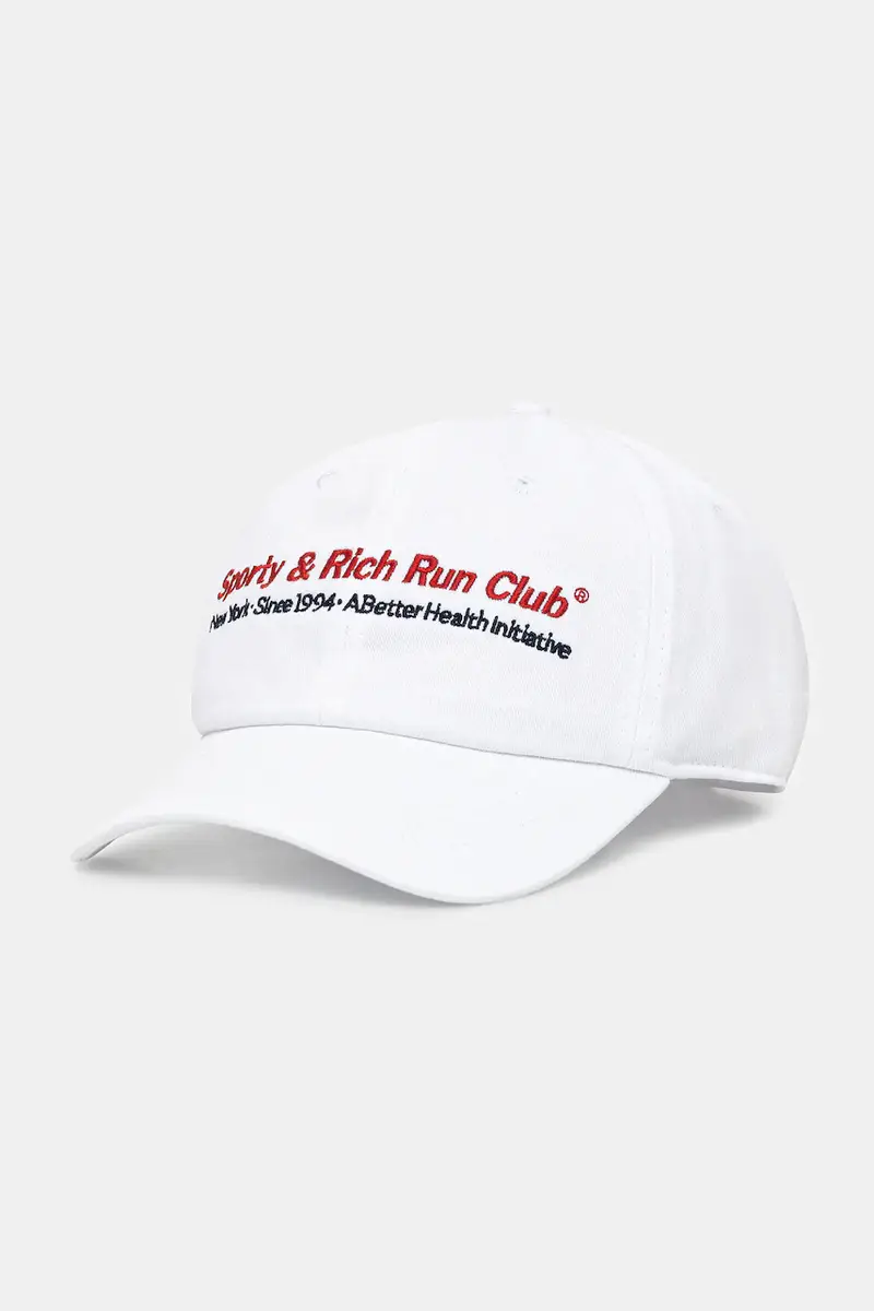 Sporty & Rich berretto da baseball in cotone Run Club colore bianco AC07964172WH01