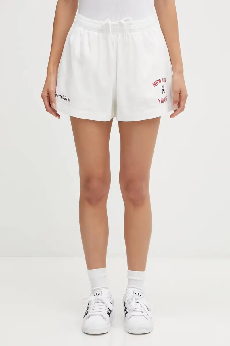 Sporty & Rich pantaloncini in cotone Homerun Disco donna colore bianco SH037623632WH01