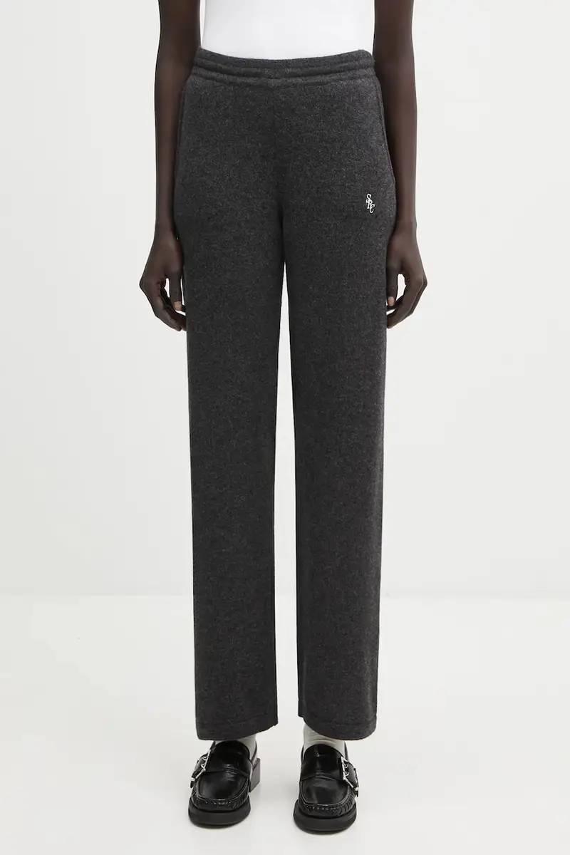 Sporty & Rich pantaloni SRC Cashmere donna colore grigio PA02764302GY11