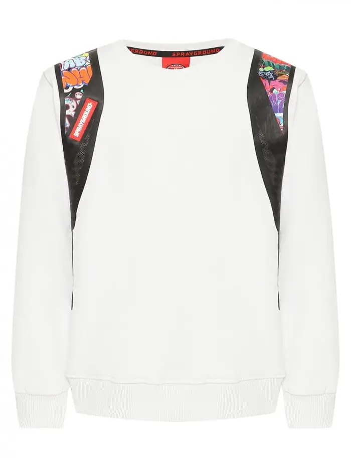 Sprayground felpa bianca bambino maxi logo sul retro