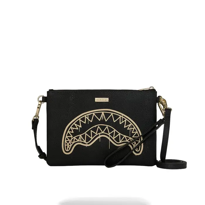 Pochette Gold Drap Crossover Nero