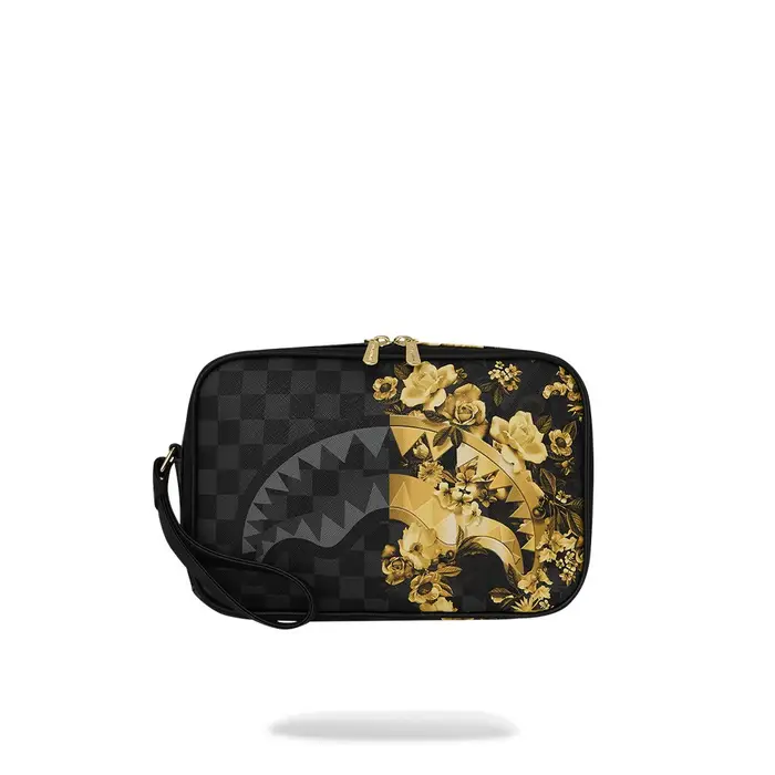 Pochette Gold Floral Nero
