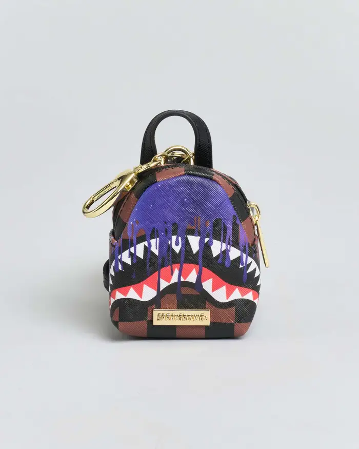 Sprayground Portachiavi zainetto chekered marrone e nero