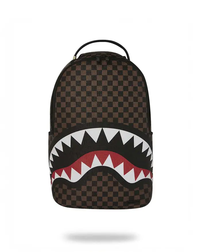 Sprayground Zaino Check 2 Emboss in similpelle con motivo a scacchi neri e marroni