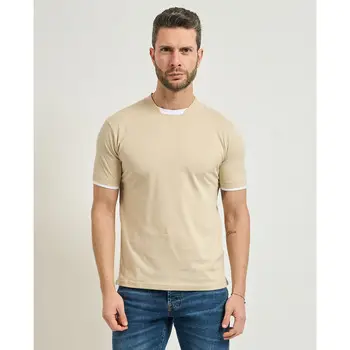 Sseinse T-shirt T-shirt uomo con profili a contrasto Beige