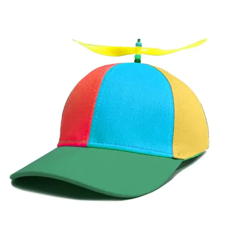 SSKHE Cappello a elica colorato, Cappello a elicottero, Cappello da baseball, Elica Secchio cap Blocco ColoreLibellula Perline Estate