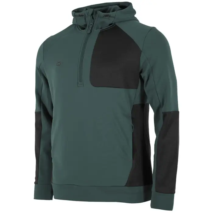 Stanno Felpa con zip a metà a cappuccio Plaza Brush Gris