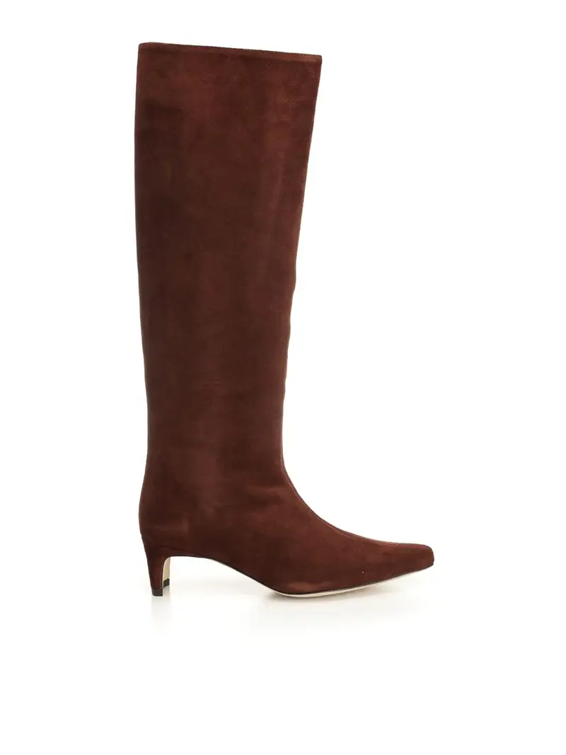 Staud Stivali in pelle scamosciata Wally Marrone