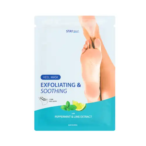STAY WELL Exfoliating & Soothing Heel Mask PEPPERMINT & LIME 18g - Trattamento Piedi
