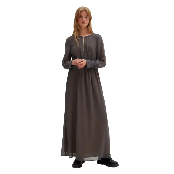 Abito lungo stile impero donna Stefanel Gris