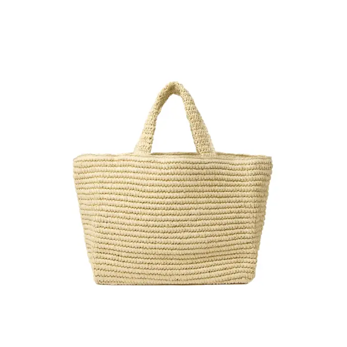 Borsa a tracolla in rafia intrecciata donna Stefanel Beige