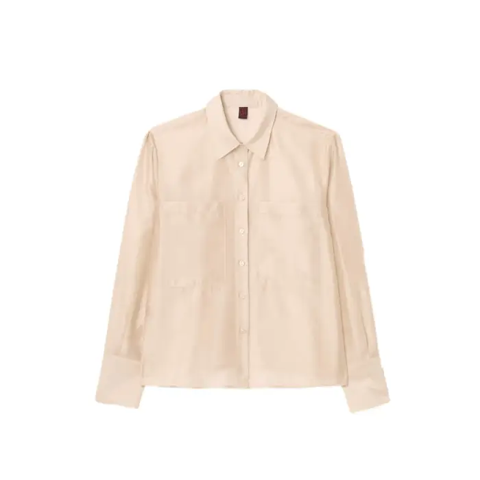 Camicia a maniche lunghe con tasche donna Stefanel Beige