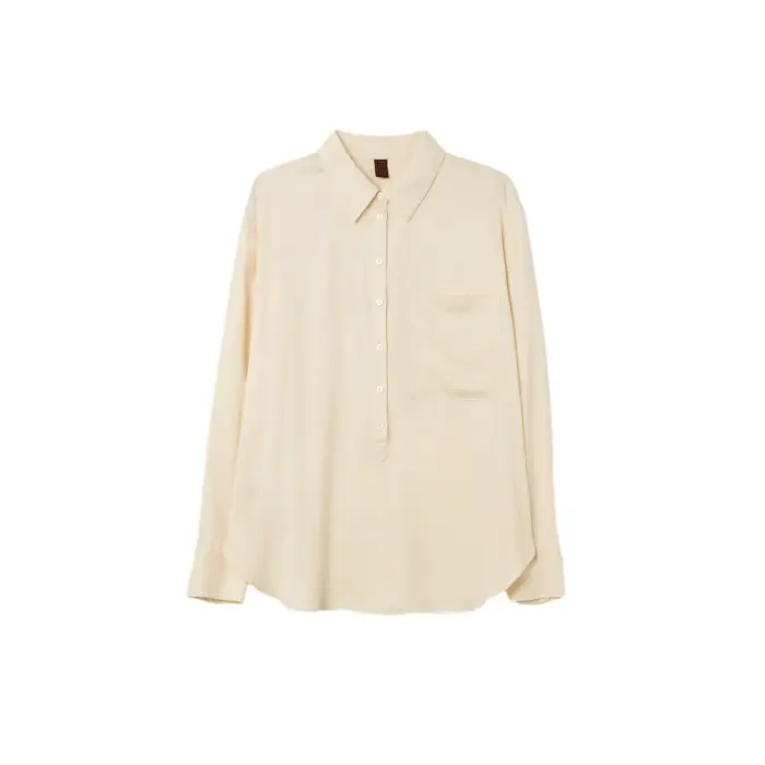 Camicia a maniche lunghe in satin donna Stefanel Blanc