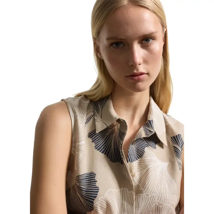 Camicia da donna a maniche corte Stefanel Beige