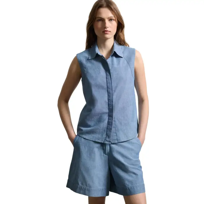Camicia in jeans senza maniche donna Stefanel Bleu
