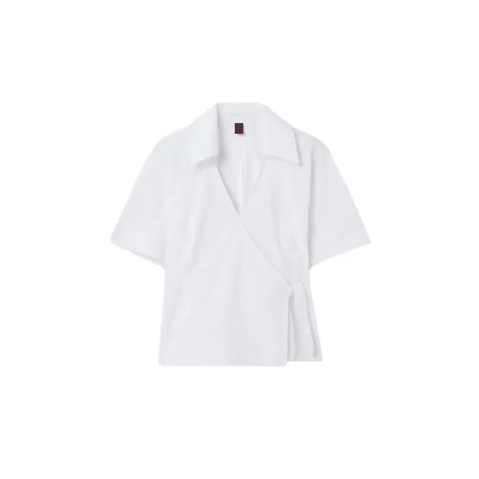 Camicia incrociata in popeline donna Stefanel Blanc