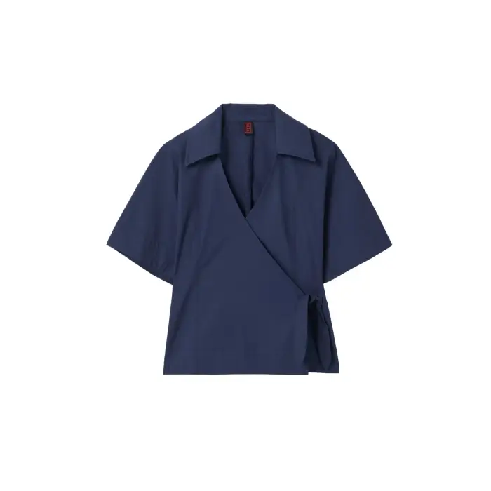 Camicia incrociata in popeline donna Stefanel Bleu