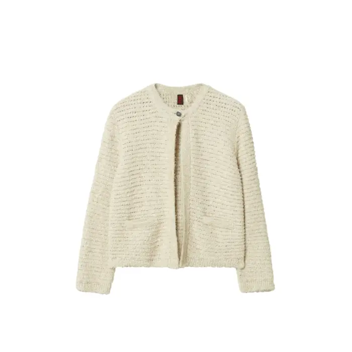 Cardigan in lurex donna Stefanel Beige