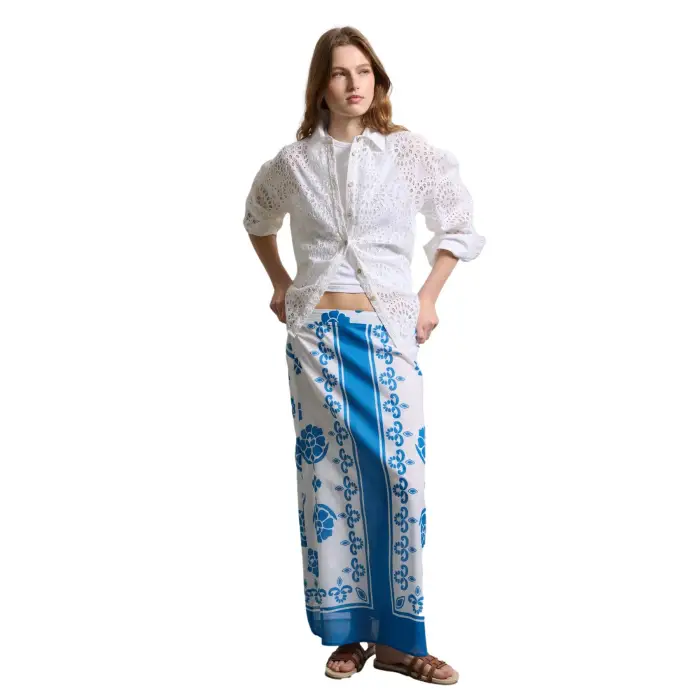 Gonna lunga in cotone donna Stefanel Multicolore