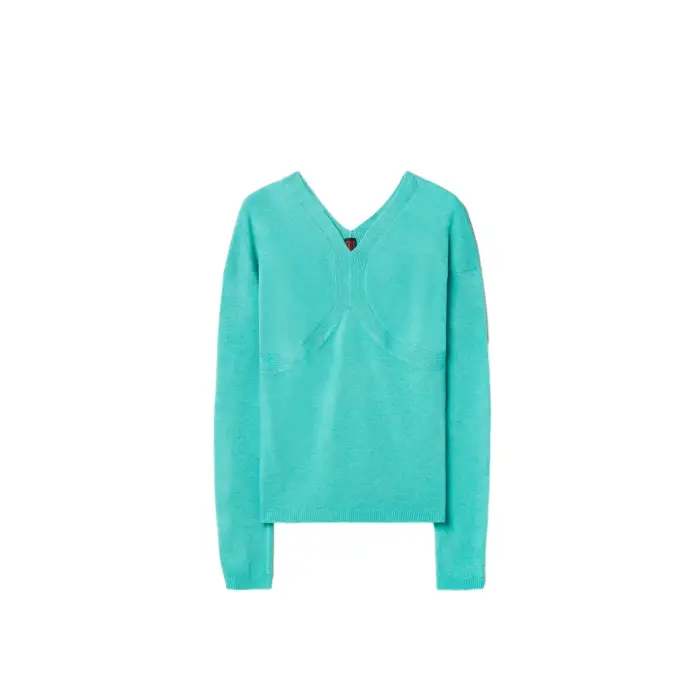 Maglietta col V donna Stefanel Bleu