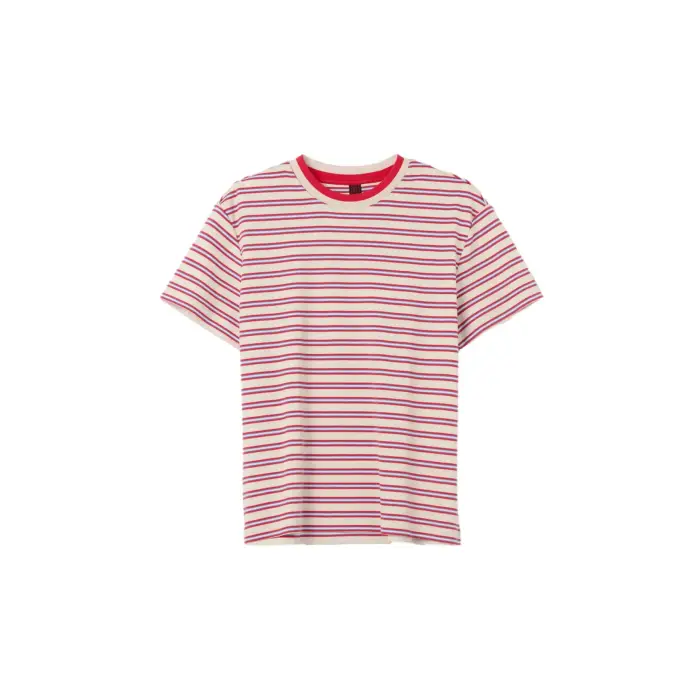 Maglietta in cotone ricamata donna Stefanel Blanc