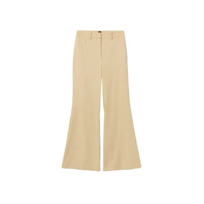 Pantaloni da donna in tessuto Stefanel Flare Fit Beige