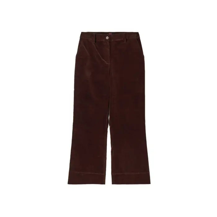 Pantaloni in velluto da donna Stefanel Flare Fit Marron