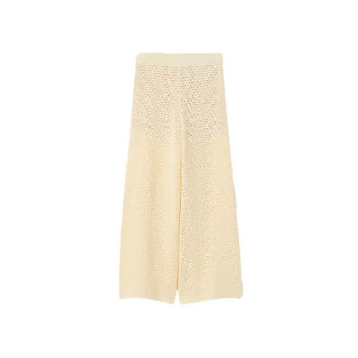 Pantaloni wide-leg in crochet donna Stefanel Beige