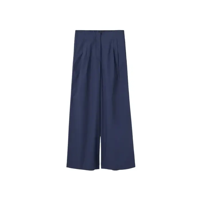 Pantaloni wide-leg in popeline donna Stefanel Bleu